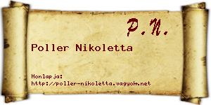 Poller Nikoletta névjegykártya