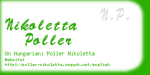 nikoletta poller business card